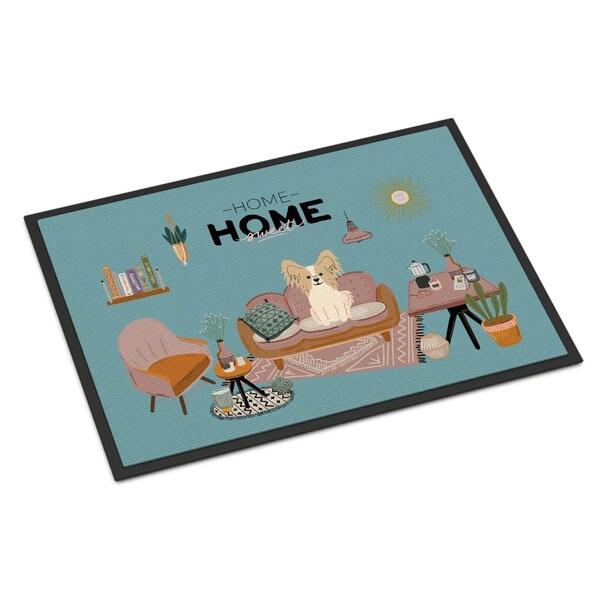 Carolines Treasures 18 x 27 in. Sable White Papillon Sweet Home Indoor or Outdoor Mat CK7922MAT - main